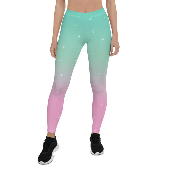 Green & Pink Ombre Print Leggings