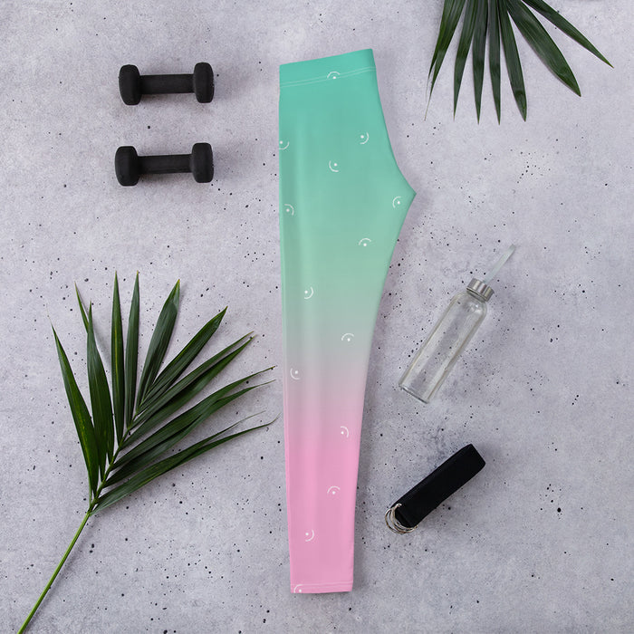 Green & Pink Ombre Print Leggings