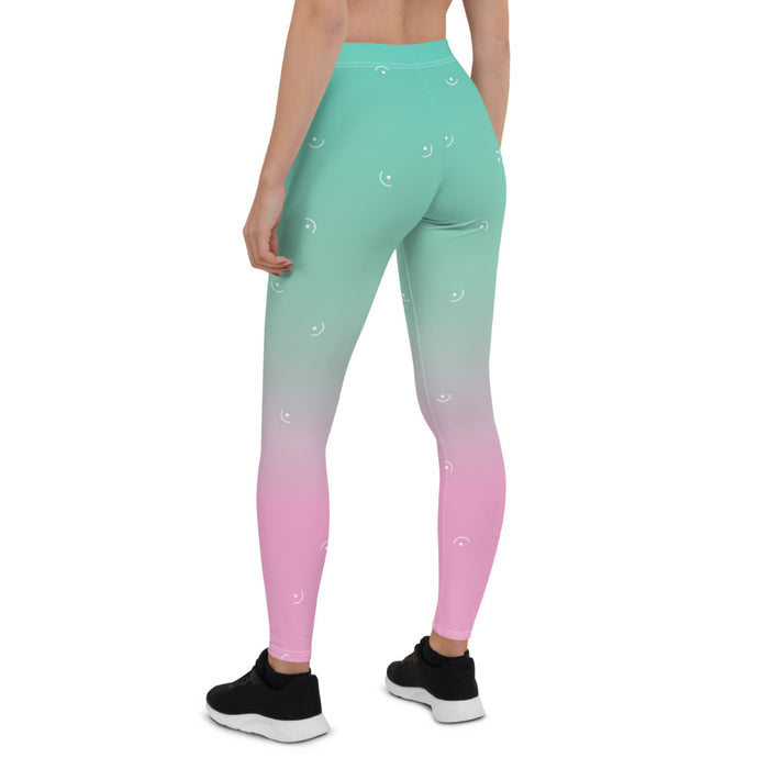 Green & Pink Ombre Print Leggings