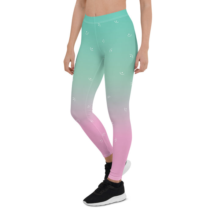 Green & Pink Ombre Print Leggings