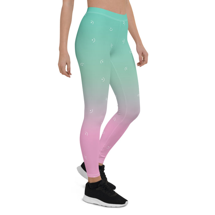 Green & Pink Ombre Print Leggings