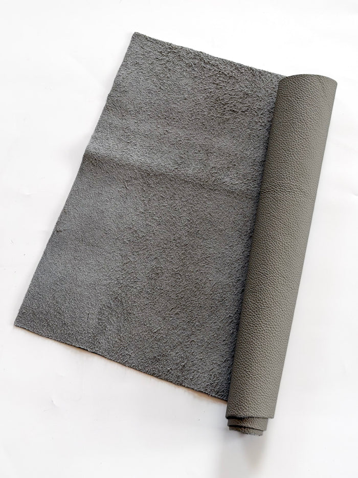 Grey Upholstery Cowhide, 12 × 24 in surface detail showing texture and finish
