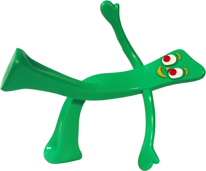 Gumby posing on a white background
