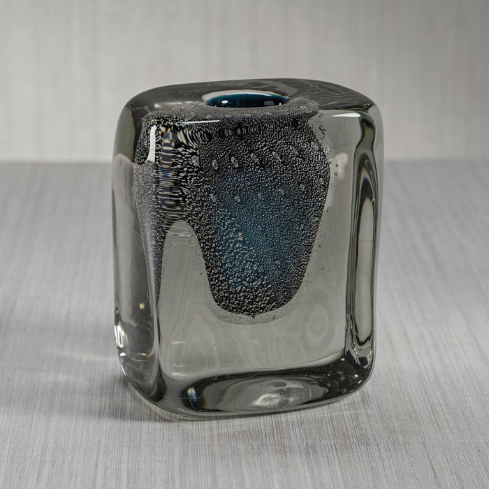 Handcrafted Crystal Bloom Vase - Blue - Vases by Carlyle Avenue
