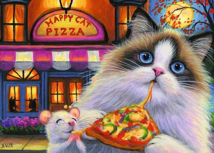 Happy Cat Pizza 35pc puzzle