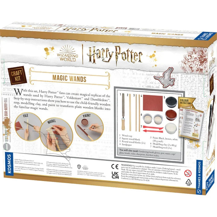 Harry Potter craft kit box with illustrations and text on a white background