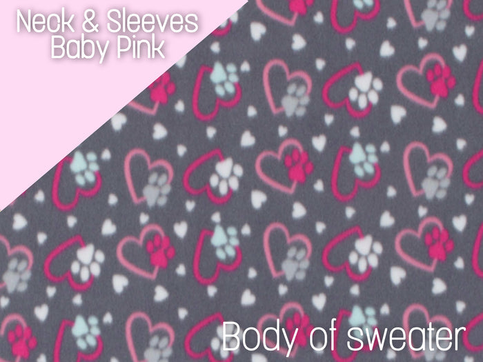 Hearts & Paws Dog Sweater - Made to Order