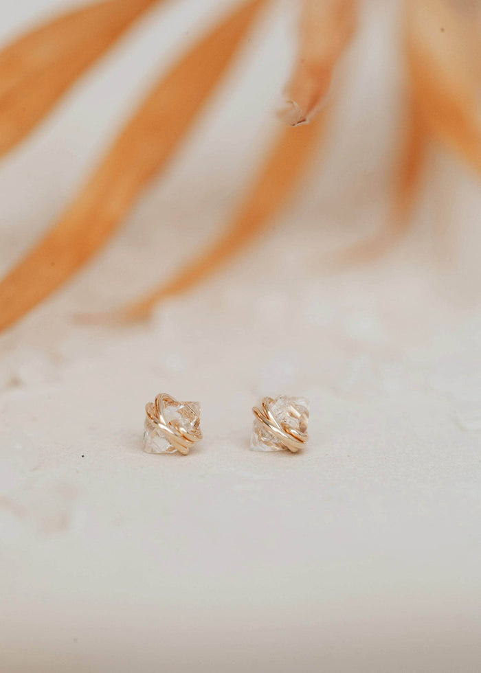 Herkimer Diamond Studs | 14kt Gold Fill