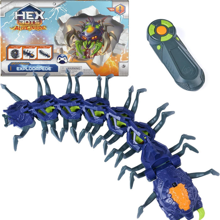 Hex Bot Explodapede and packaging on a white background