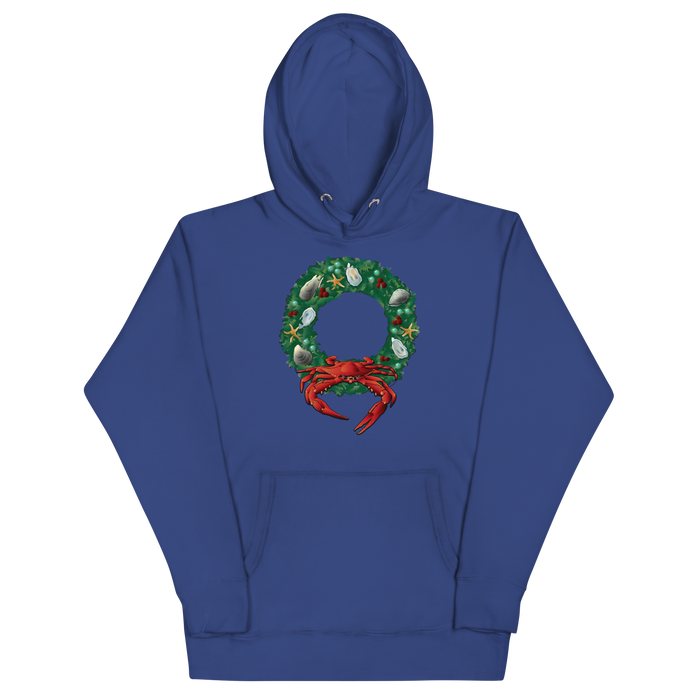 Holiday Crab Wreath, Unisex Hoodie