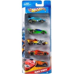 5 pack of Hot Wheels packaging on a white background