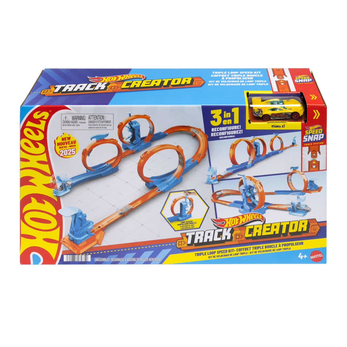 Hot Wheels Track Creator toy set packaging on a white background