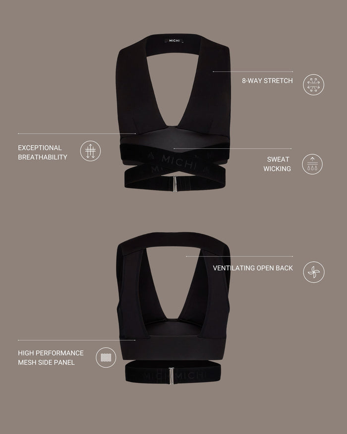 Hustle Longline Bra - Black