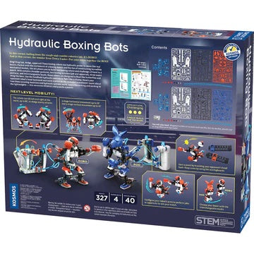Reverse side of the packaging for the Boxing Bots on a white background.