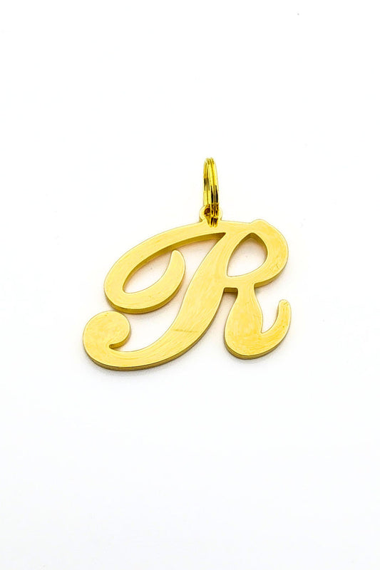 Gold initial letter pendant jewelry tag for dogs, pet ID tag for small and big dogs, bling for dogs, charms for dogs
