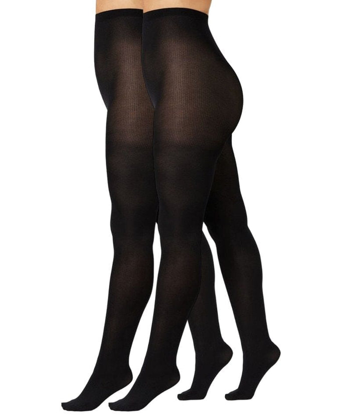 Kayser Plus Opaque Tight 2 Pack - Black Hosiery