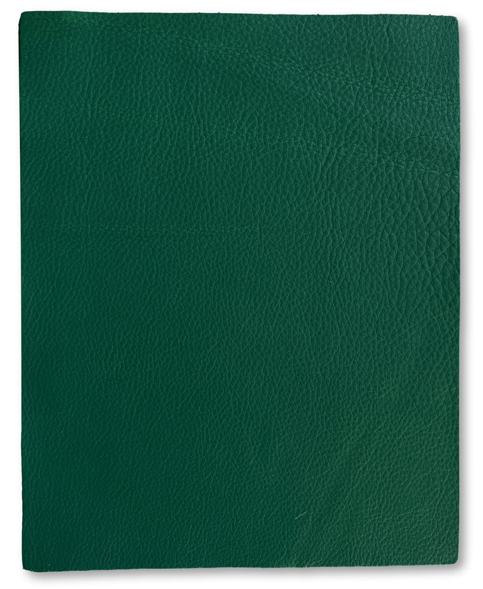 Kelly Green Cowhide Leather Sheets, 8.5 × 11 in shown in a full product view