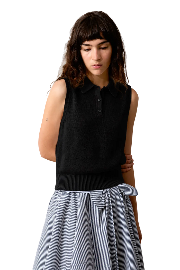 Kira Cotton Linen Polo Top