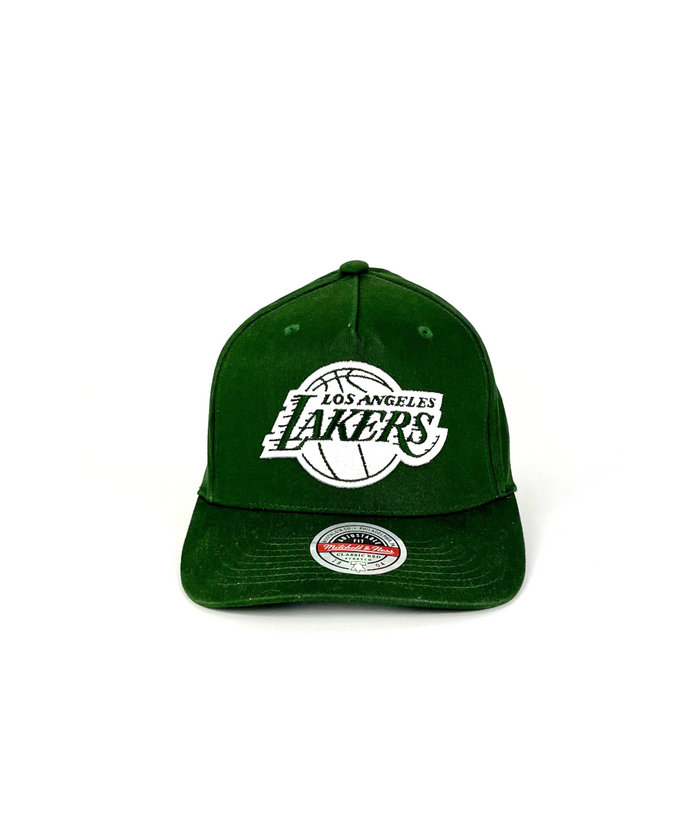 LA Lakers Snapback Hat by Mitchell & Ness (Dark Green)