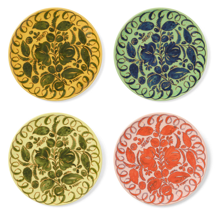 Amalfi Dinner Plate Lime - 10.6" Diameter collection featuring colorful hand-painted ceramic plates.