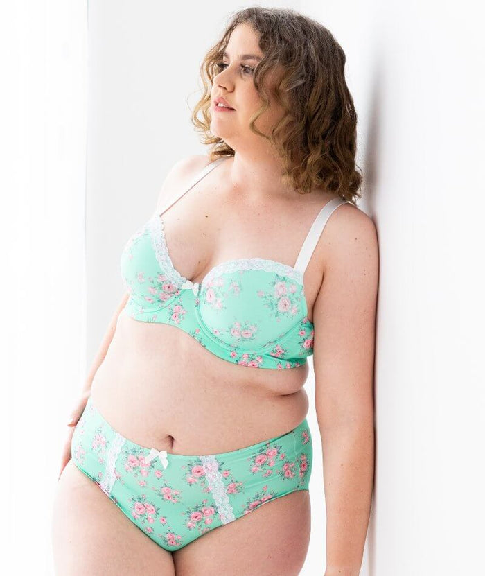 Lady Emprezz Laverne High Rise Brief - Aqua Vintage Knickers