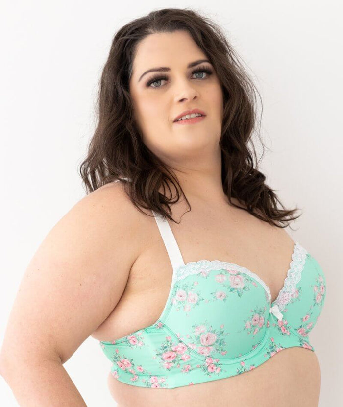Lady Emprezz Laverne Underwire Contour Bra - Aqua Vintage Bras