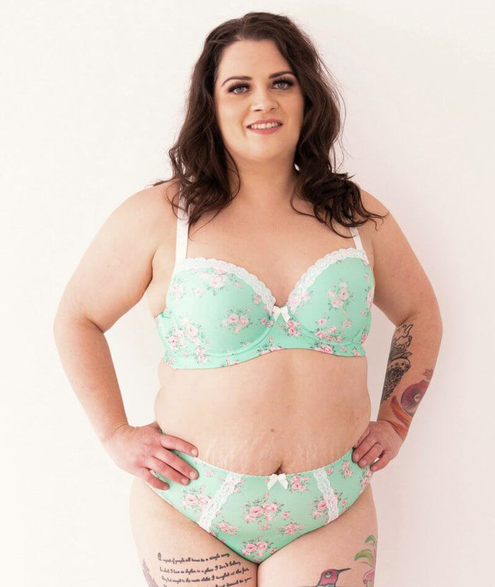 Lady Emprezz Laverne Underwire Contour Bra - Aqua Vintage Bras