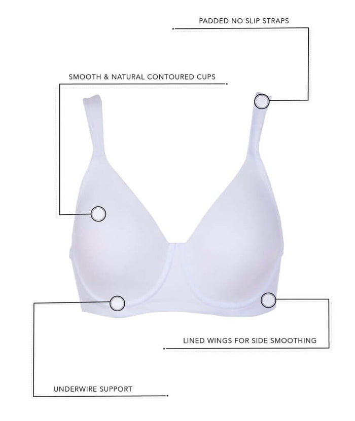 Leading Lady Brigitte Lightly Padded Contour Underwired Bra - Black Bras