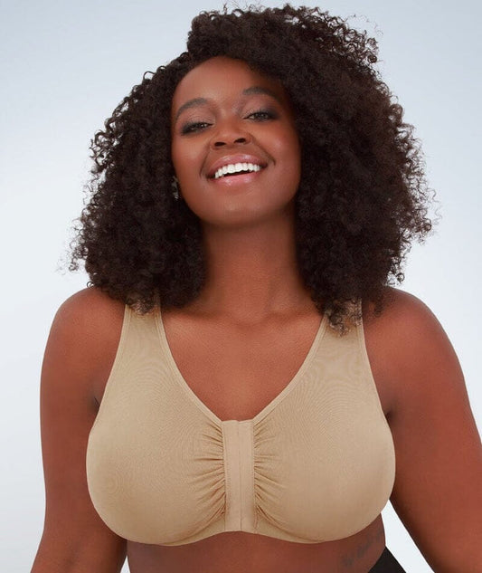 Leading Lady Laurel Wirefree Front Close Comfort Bra - Salt Beige Bras