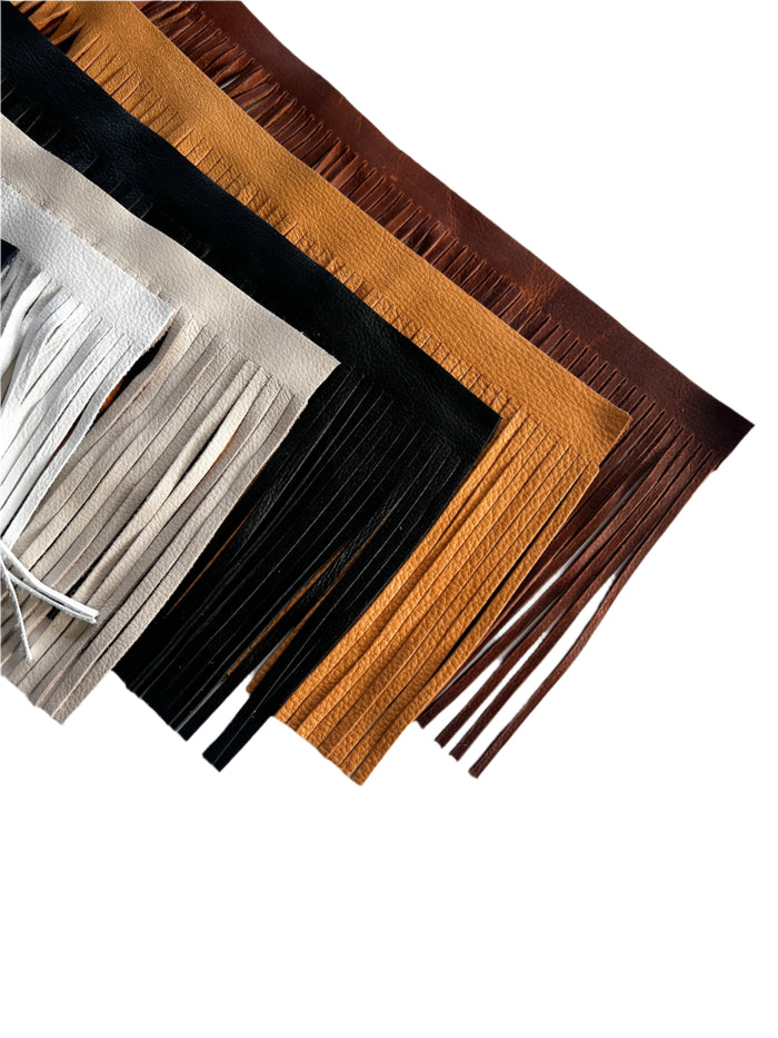 Deer-Tanned Leather Fringe, 1/4 × 7 in shown in a full product view