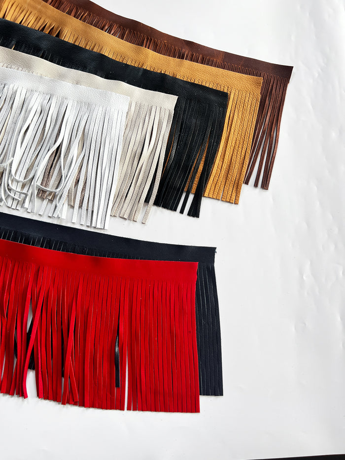 Deer-Tanned Leather Fringe, 1/4 × 7 in additional view showing material finish