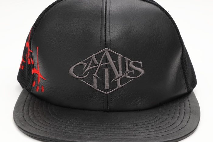 LEATHER SNAPBACK CAP "DIAMOND LOGO"