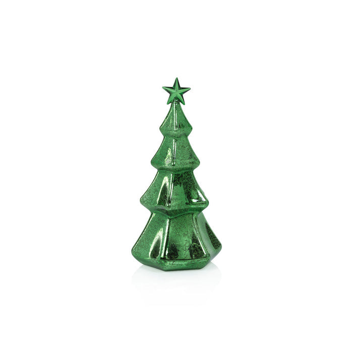 LED Hexagon Antique Tree with Star Design - Green - Holiday Decor by Carlyle Avenue
