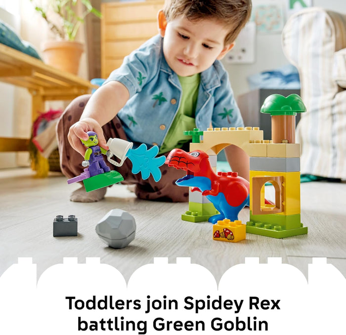 Child playing with toy blocks on a wooden floor