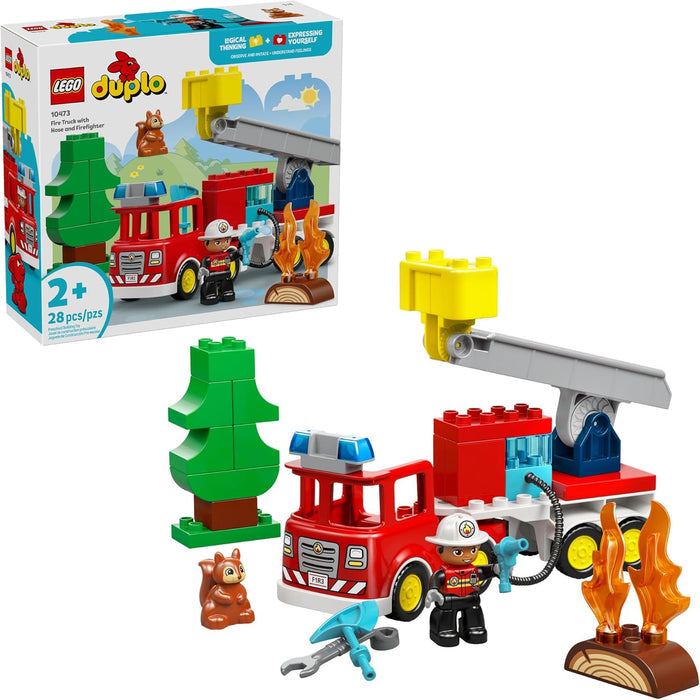Lego 10473 - Duplo Fire Truck with Hose and Firefighter