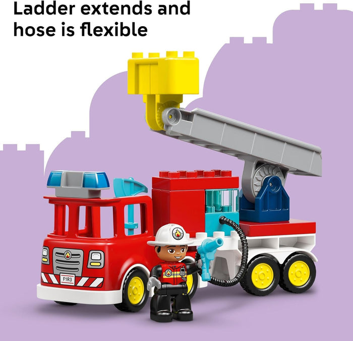 Lego 10473 - Duplo Fire Truck with Hose and Firefighter