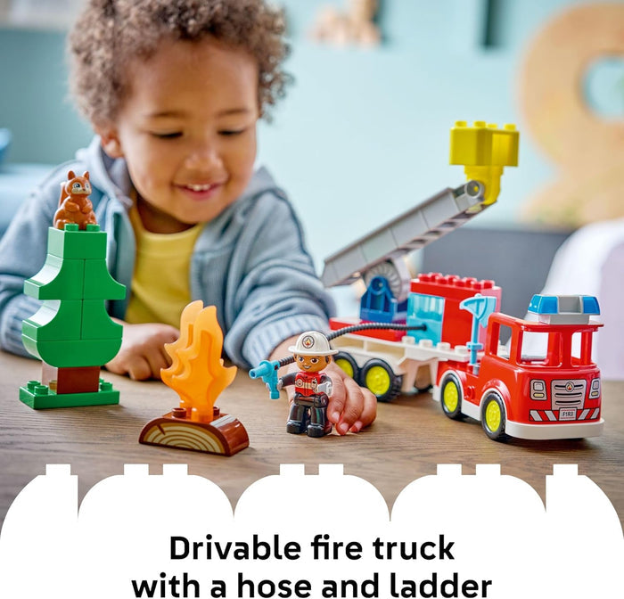 Lego 10473 - Duplo Fire Truck with Hose and Firefighter