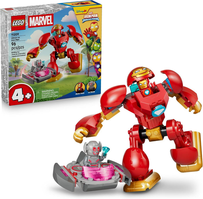 LEGO Marvel Iron Man robot toy set with packaging on a white background