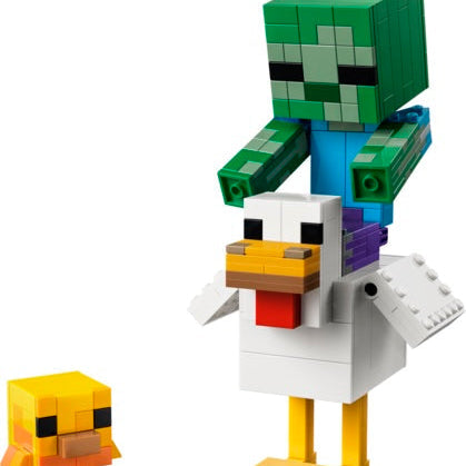 Toy figure made of interlocking bricks on a white background