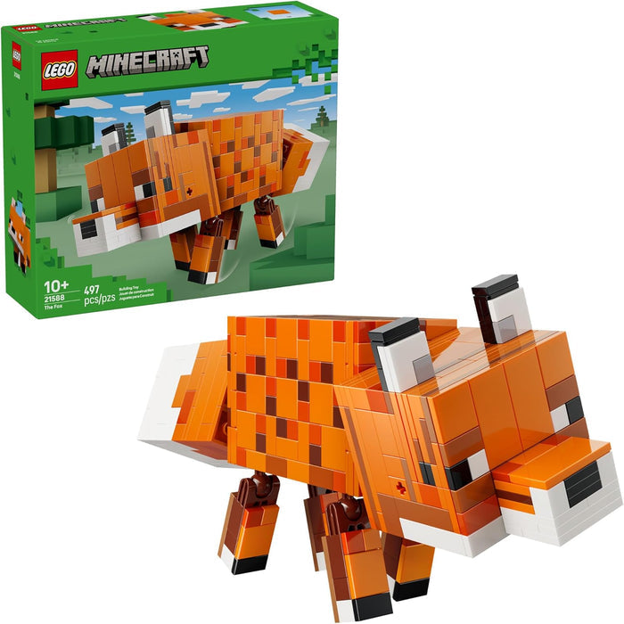 LEGO Minecraft pig set with packaging on a white background