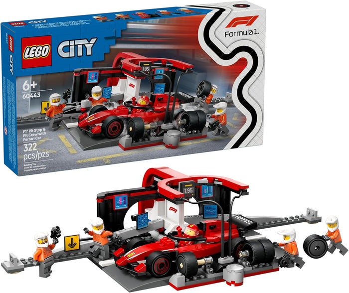 Lego 60443 - City F1 Pit Stop & Pit Crew with Ferrari Car