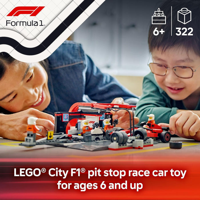 Lego 60443 - City F1 Pit Stop & Pit Crew with Ferrari Car
