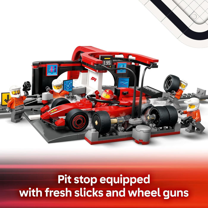Lego 60443 - City F1 Pit Stop & Pit Crew with Ferrari Car