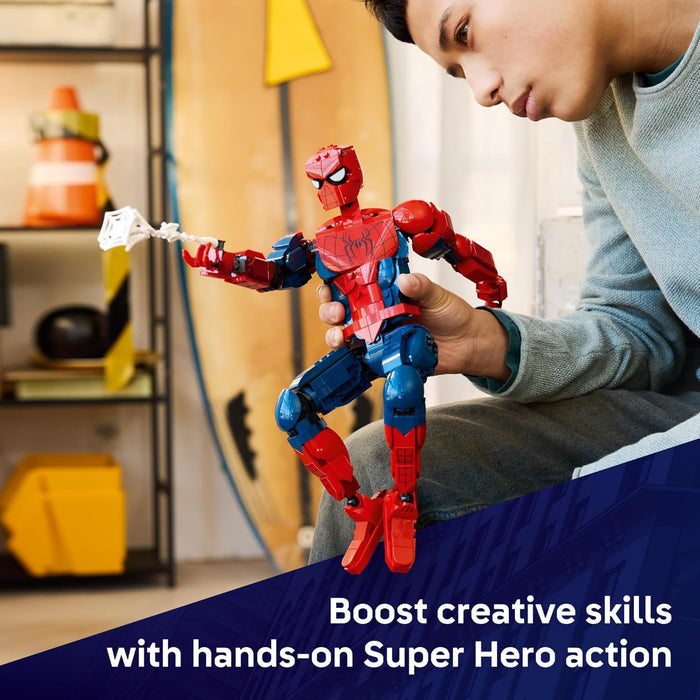 Child playing with a Spiderman in a casual setting