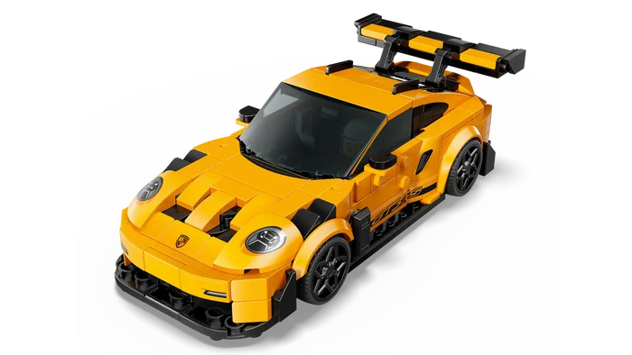 Yellow sports car model on a white background
