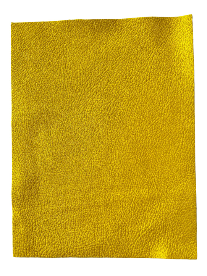 Lemon Yellow Cowhide Leather Sheets, 8.5 × 11 in shown in a full product view