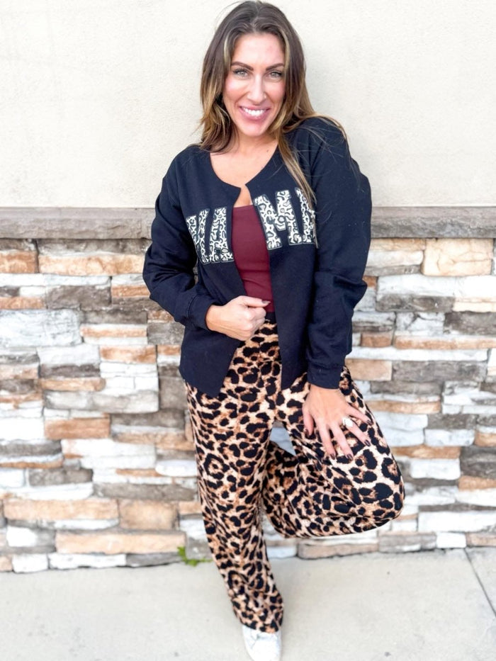 Leopard Mama Graphic Cardigan - FINAL SALE - Macoma Boutique555 Presales