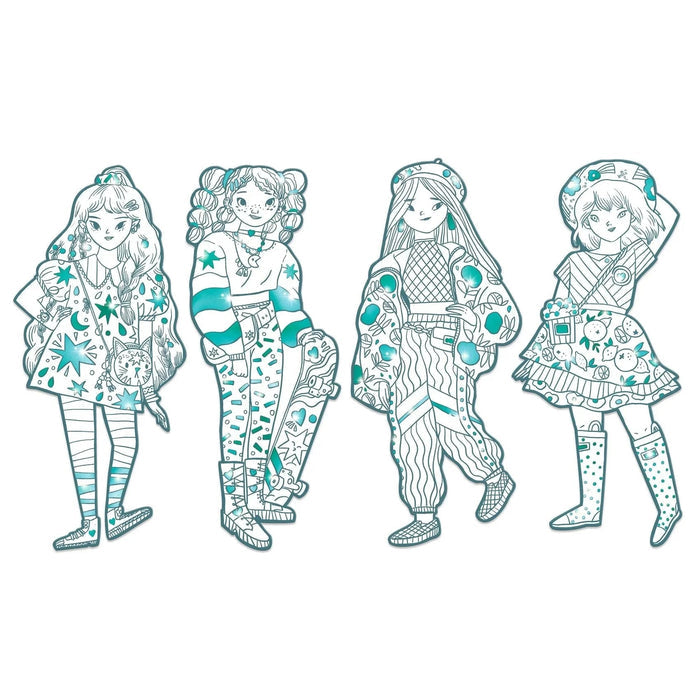 Les Demoiselles Fashion Coloring Silhouettes