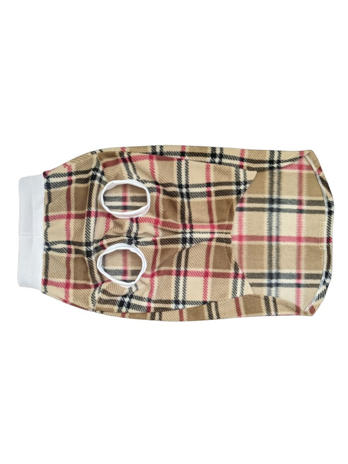 Jax & Molly's Camel Plaid Dog Sweater Pullover