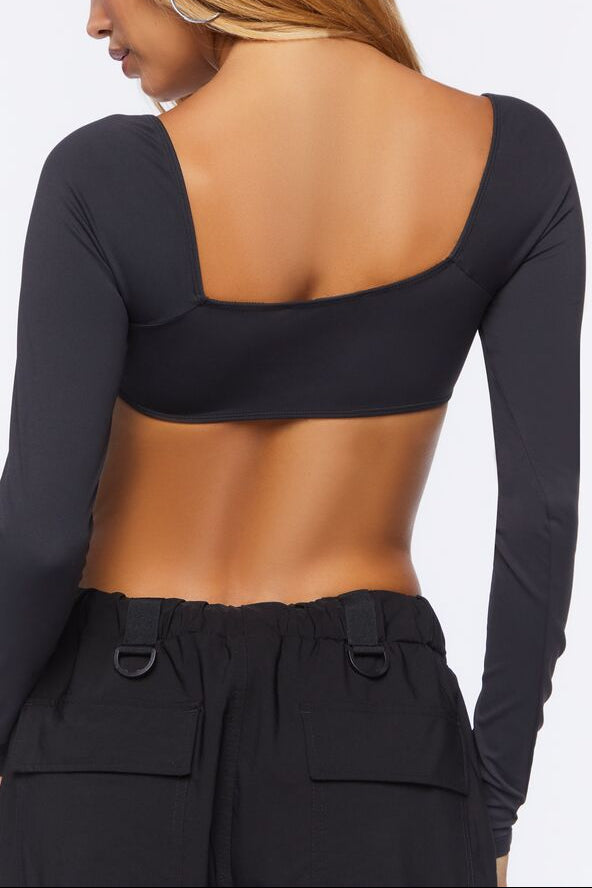 Long-Sleeve Crop Top